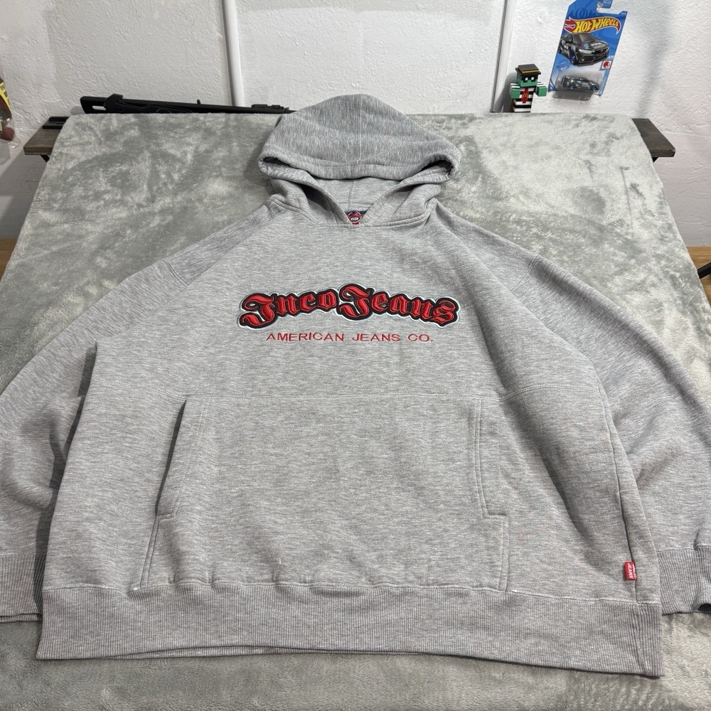 Vintage JNCO Logo Spellout Hoodie Mens XL Grunge Skater Retro Rave Surf